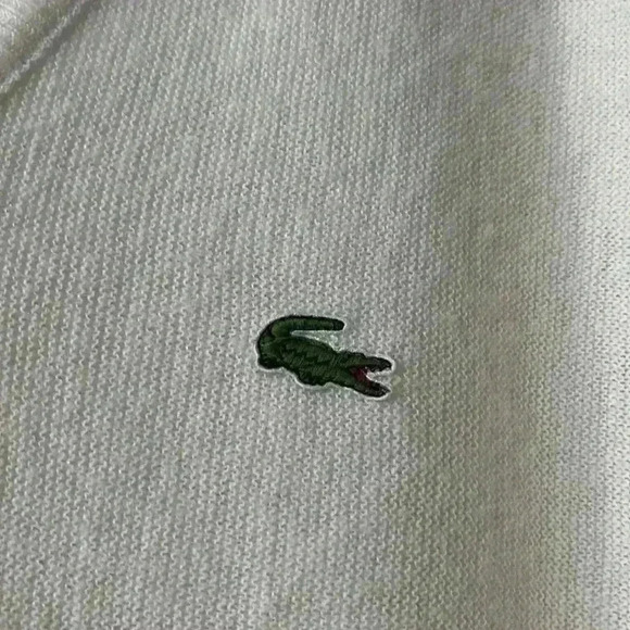 IZOD Lacoste Men’s Ivory V-Neck Pullover Sweater Size L - Picture 2 of 7